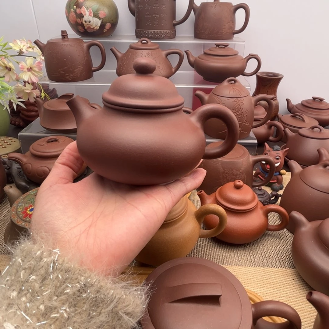 紫砂茶壶原矿紫泥容天
