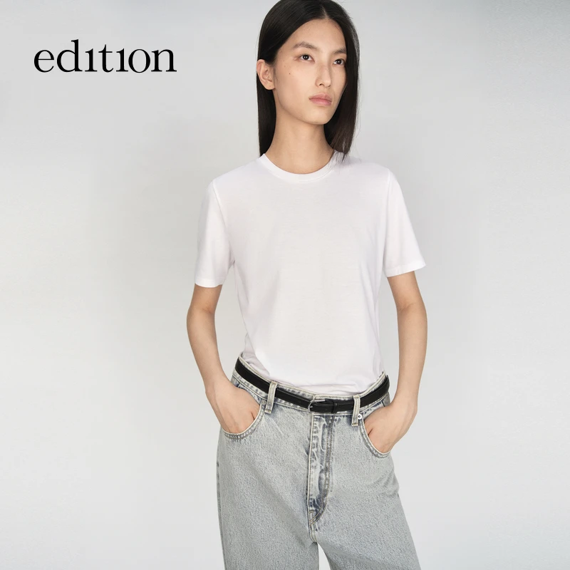 【E+轻生活系列】edition2025秋季新款短袖棉感T恤#EBE3TEE001