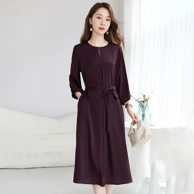 2025夏新款桑蚕丝气质轻奢女装连衣裙82598766