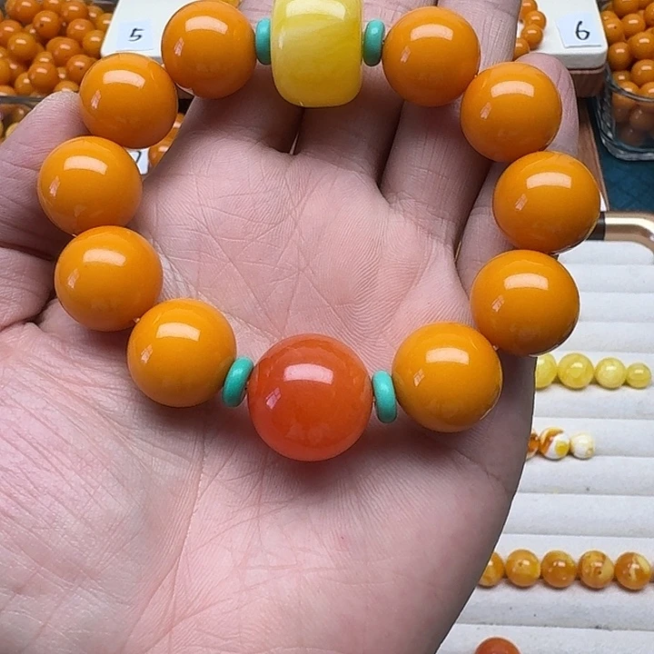 ****非金属老蜜色素串搭配一条