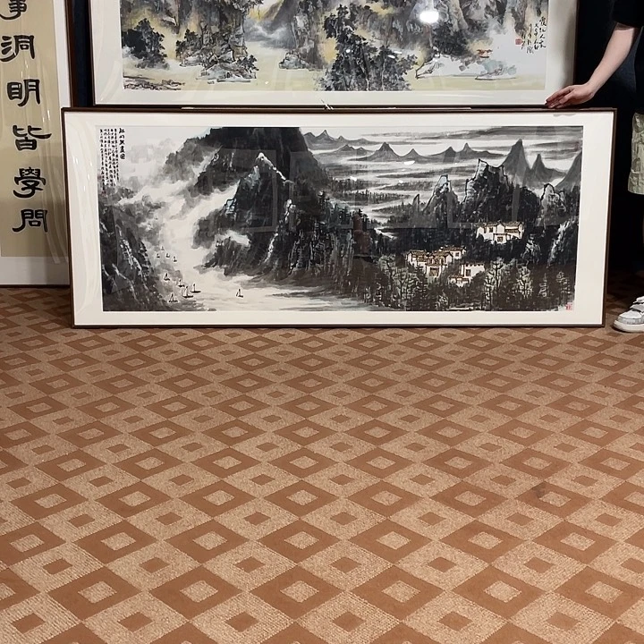 国画手绘作品带框