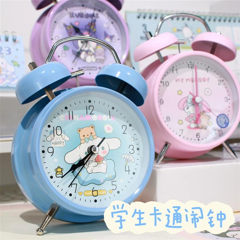 金属大声强力定时闹钟学生静音起床头时钟表12小时制儿童桌面时间
