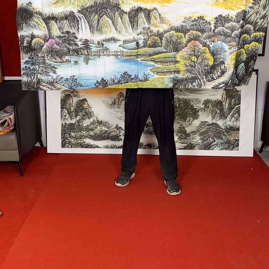 横款宝地生金小六尺画心