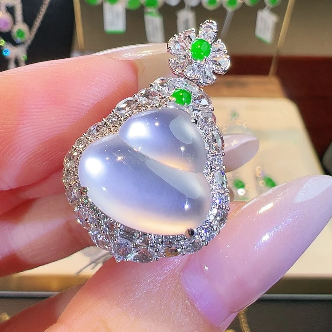 翡翠18K金镶嵌戒指两用款