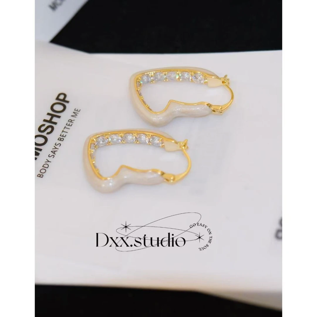 铜合金合成锆石耳饰 小众设计百搭ins耳饰52405