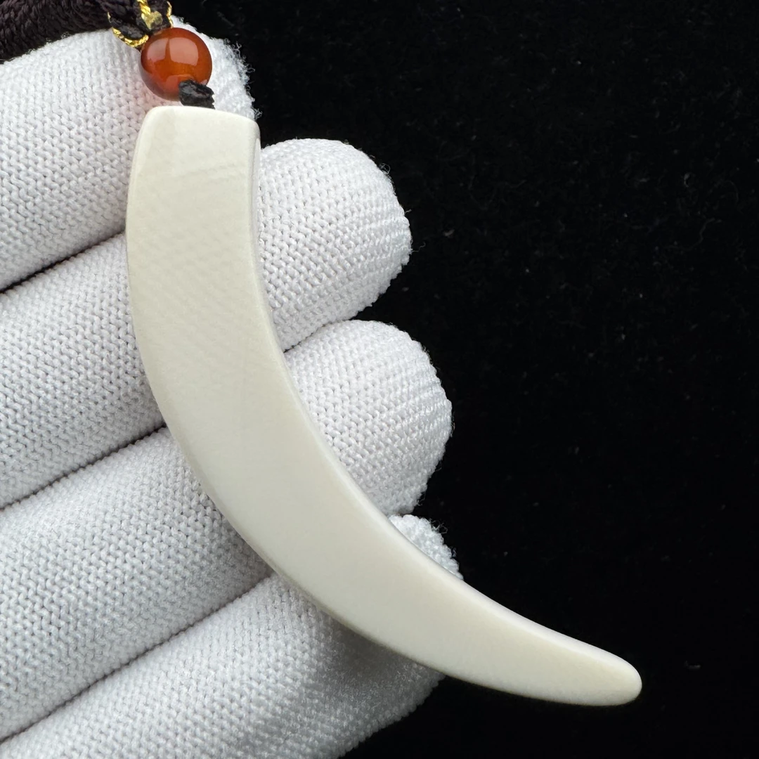 B1489天然猛犸牙尖 65.4mm支持鉴定 假一罚四