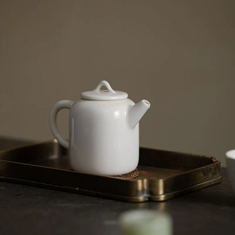 草木灰四方壶陶瓷泡茶壶带过滤简约单壶家用中式功夫茶具不烫手