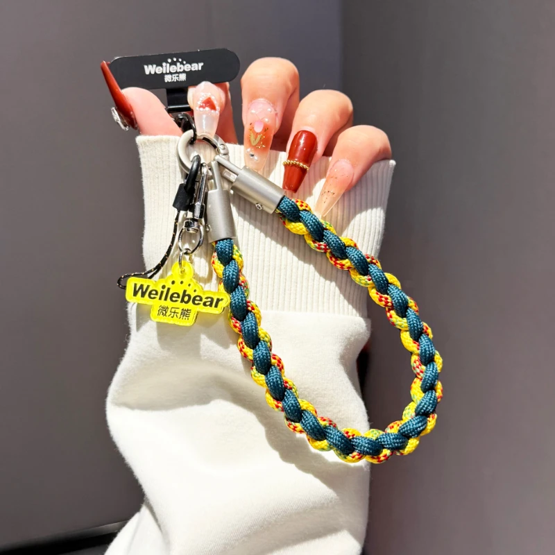 彩色手腕网红款手机挂绳短女防丢挂饰结实手提牢固欧洲防盗手机链