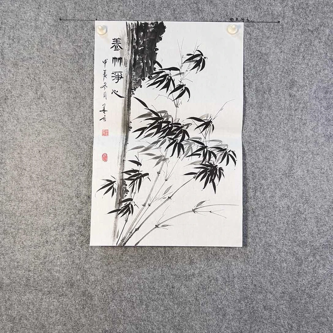 国画182 花鸟在树丛的顶端鸣叫叫声
