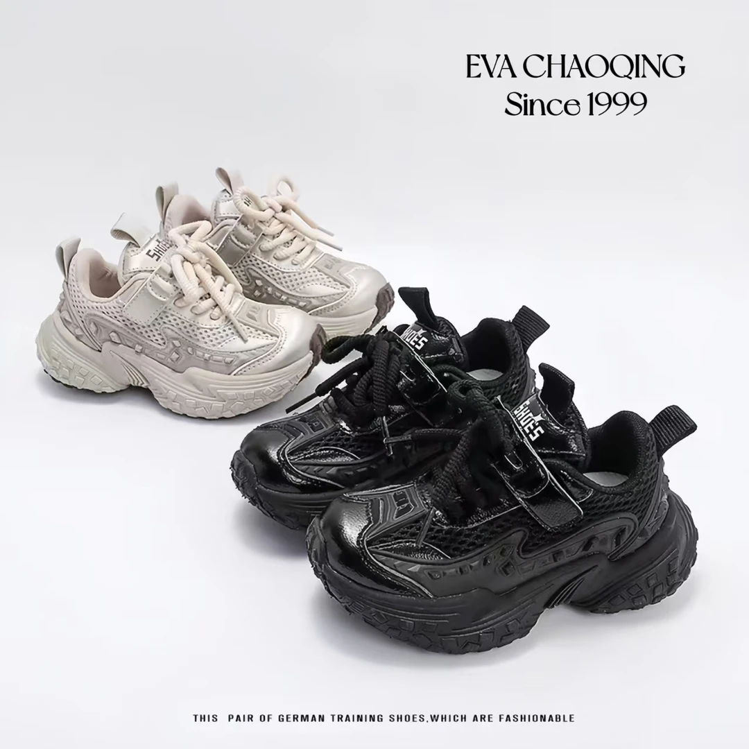 潮流老爹鞋069春秋款EVA轻底网面男童透气女童休闲学生运动鞋D-9