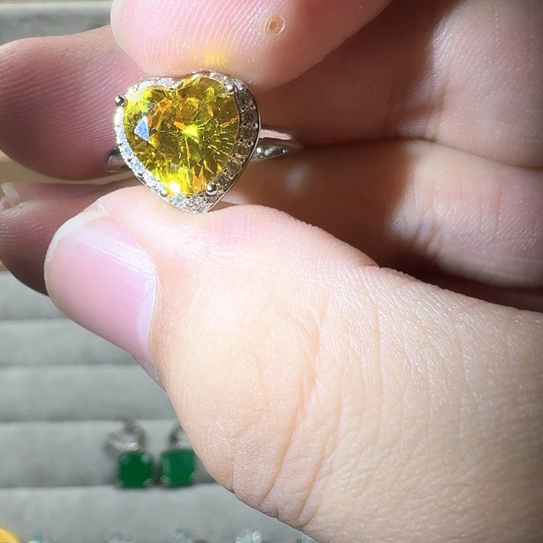 托帕石耳饰银S925镶嵌