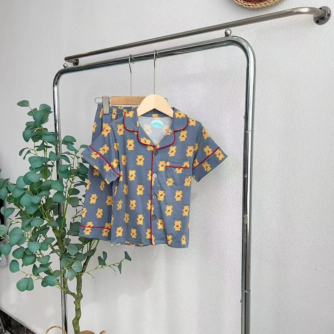 0075丫灰色小熊家居服