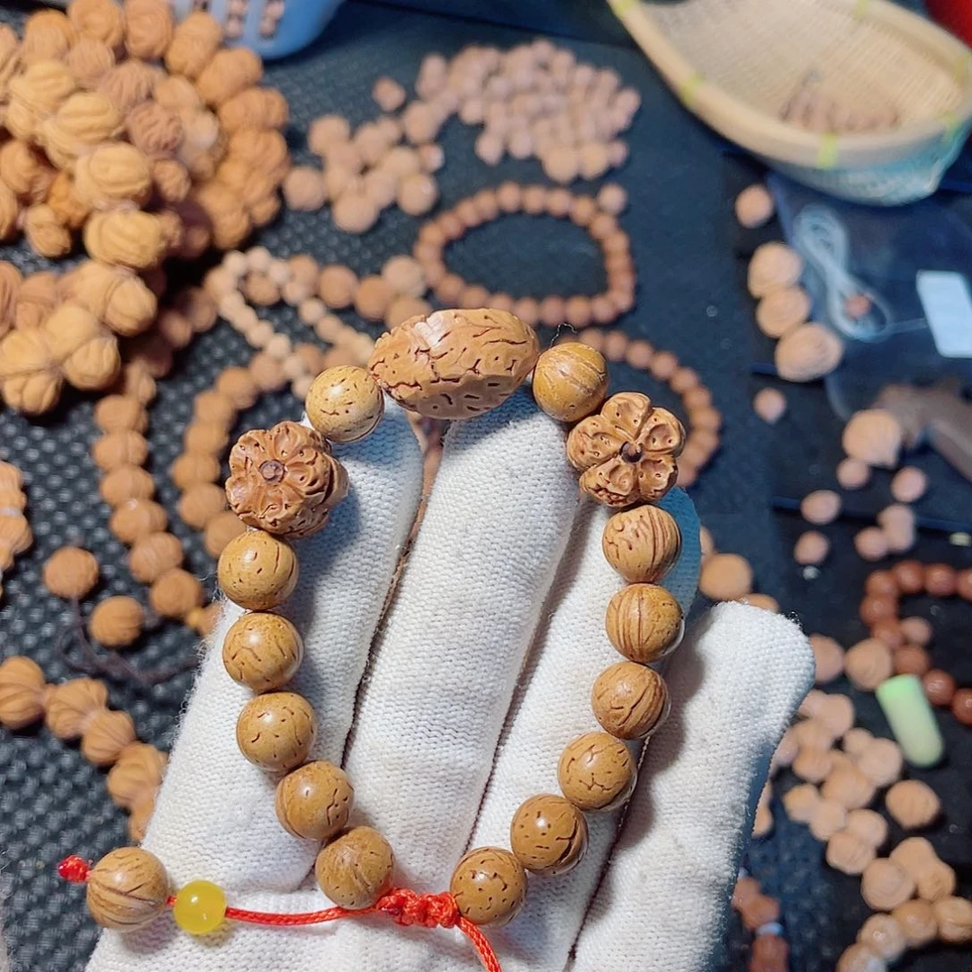 桃核手串脑纹手串10尺寸