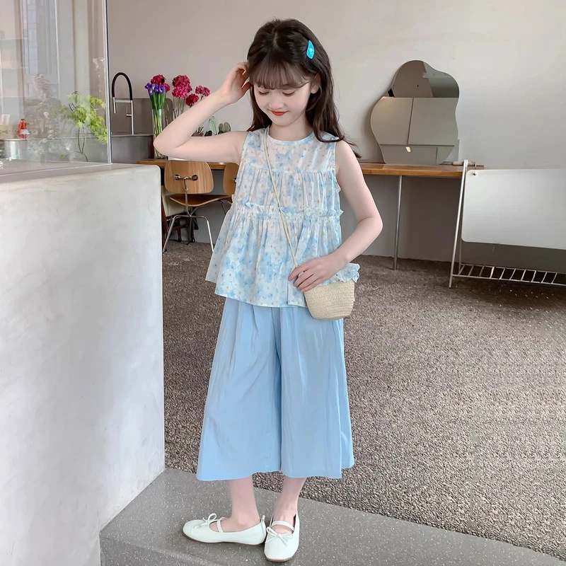 女童夏套装2025新款洋气童装小女孩独特漂亮夏装衣服儿童两件套薄