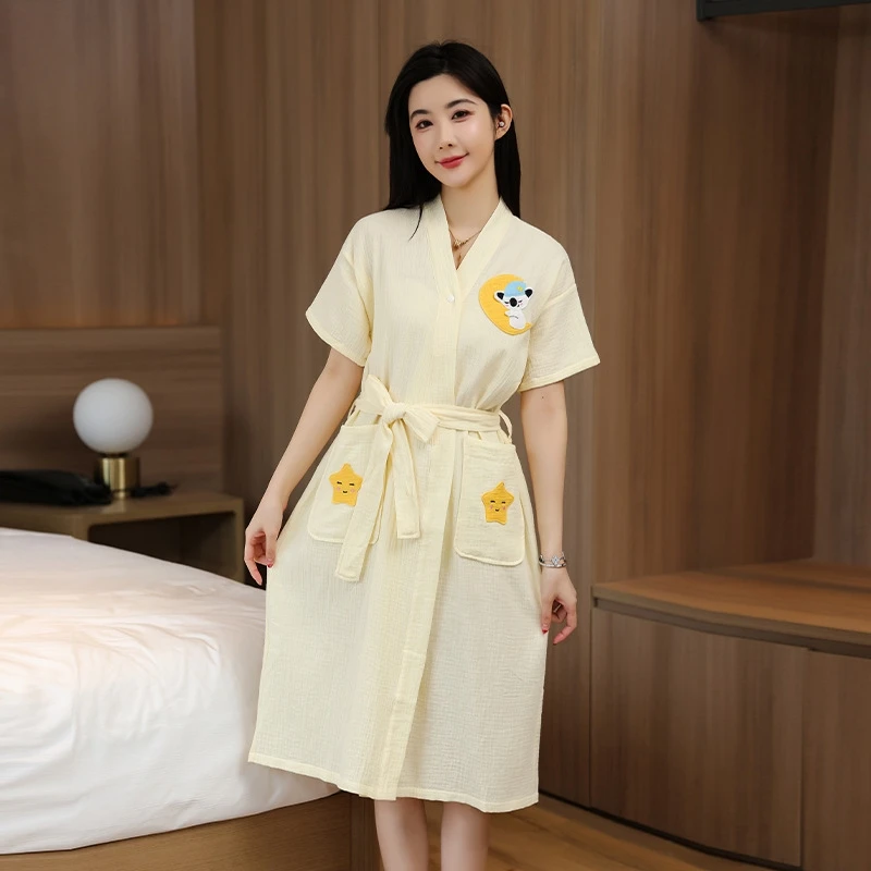 2025新款成人女浴袍式浴巾可穿可裹洗澡浴裙纯棉全超强吸水速干