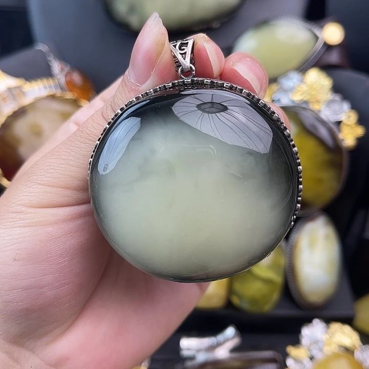 琥珀银S925镶嵌裸石