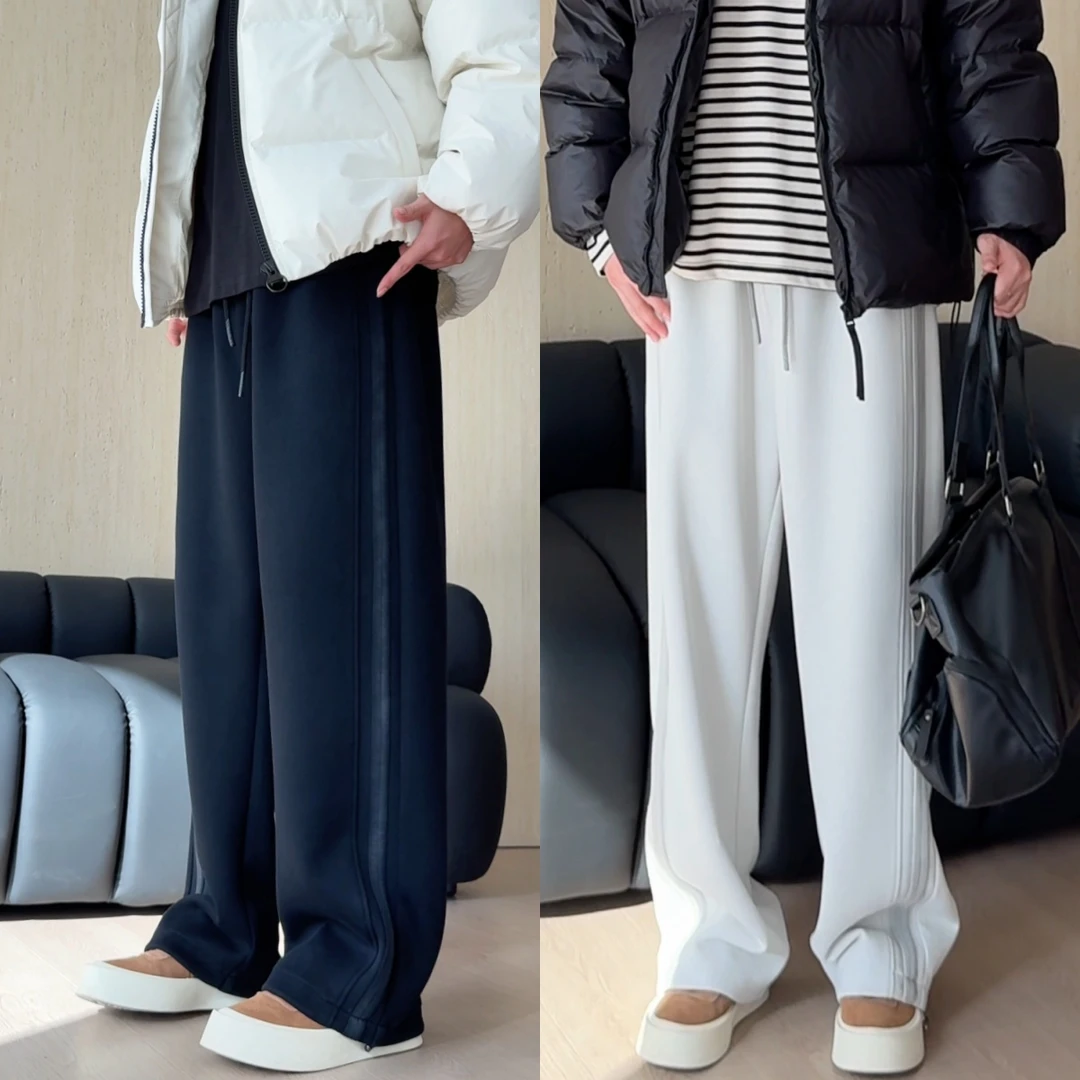 垂感亲肤舒适简约男士秋冬爆款直筒休闲保暖宽松【可选加绒】卫裤