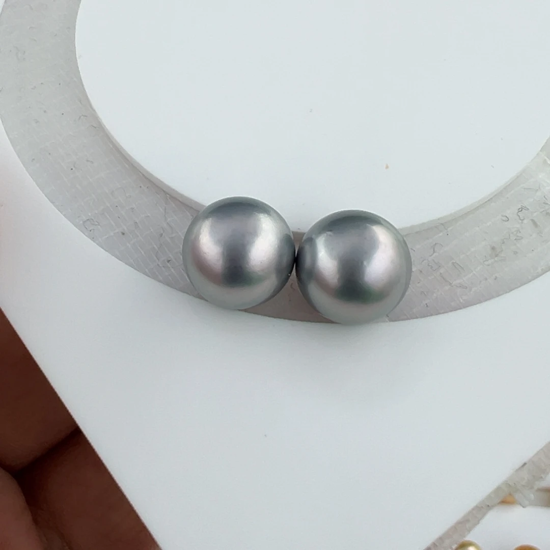 段***段海水珍珠裸珠大溪地铂金灰