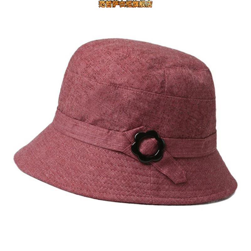 中老年人帽子女春秋妈妈渔夫帽短檐薄款布帽老人帽奶奶盆帽老太太