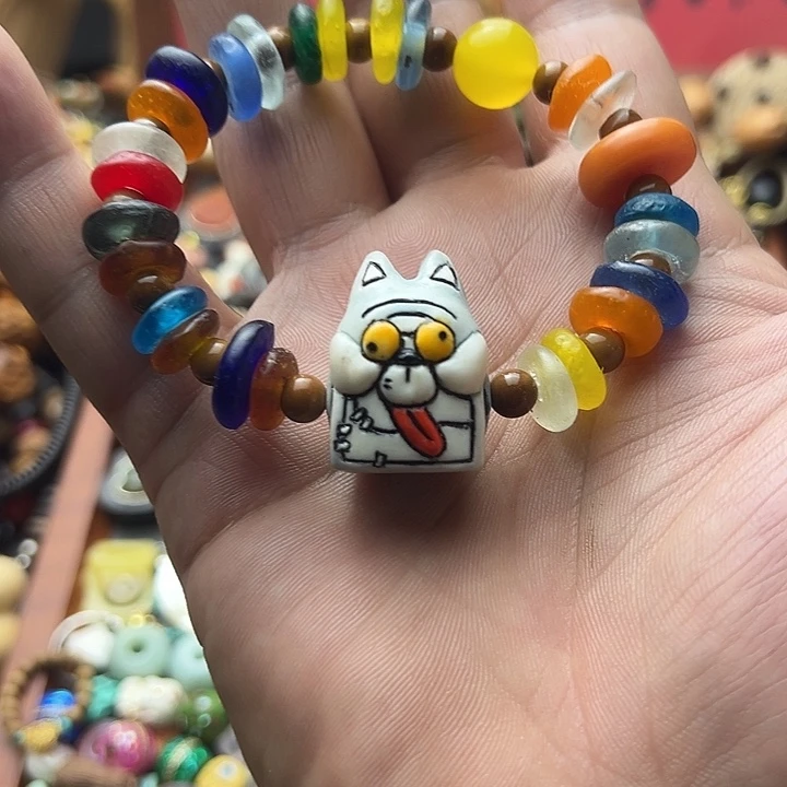非金属根付狗子琉璃手链