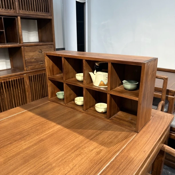 老榆木多宝阁茶杯茶叶架