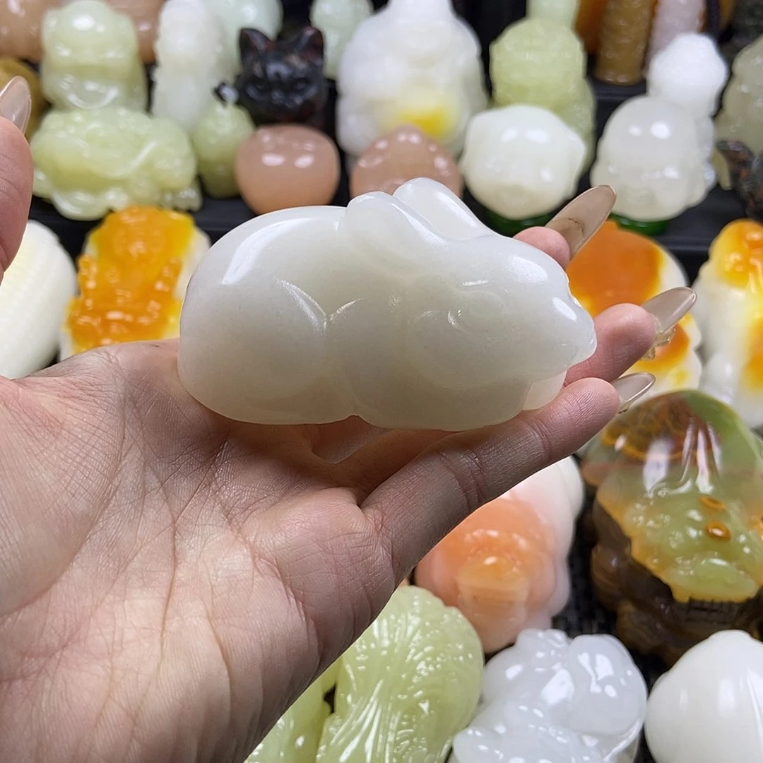 无花朵原石雕刻把件