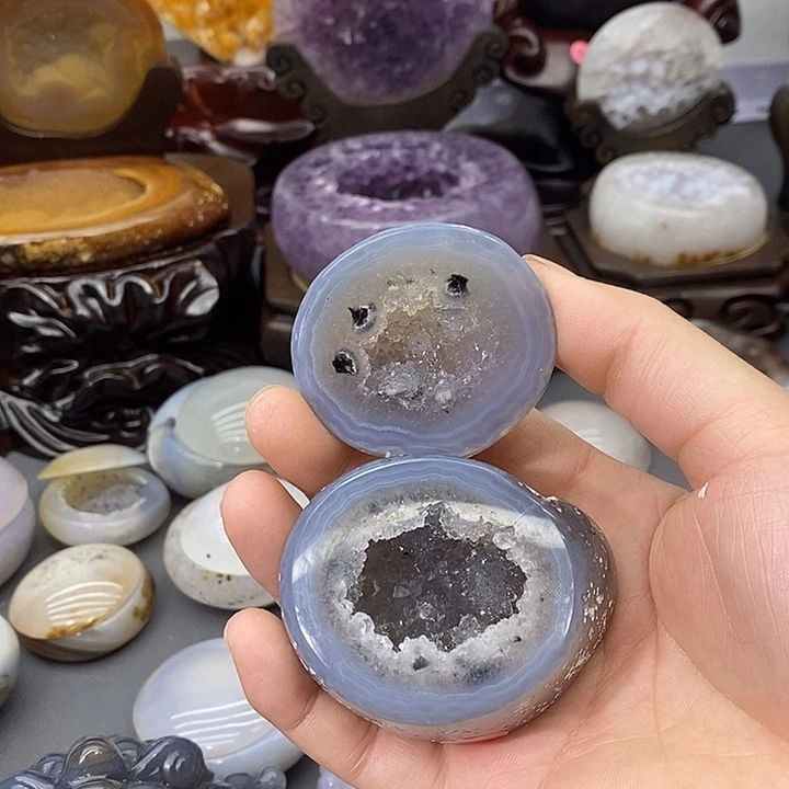 紫晶摆件未镶嵌二次结晶晶花盆