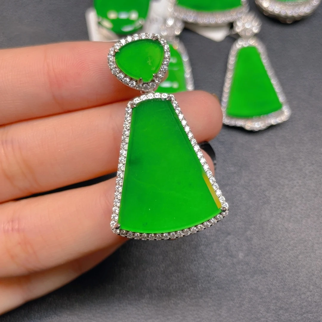 翡翠银S925镶嵌挂件momo