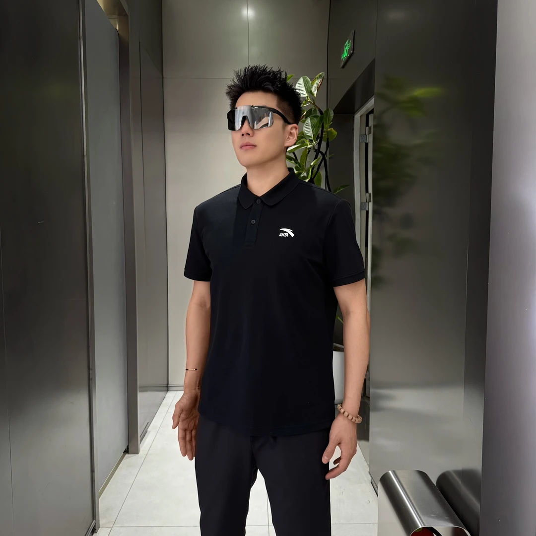 安踏POLO衫男士短袖2025新款夏季休闲透气t恤运动上衣152528121