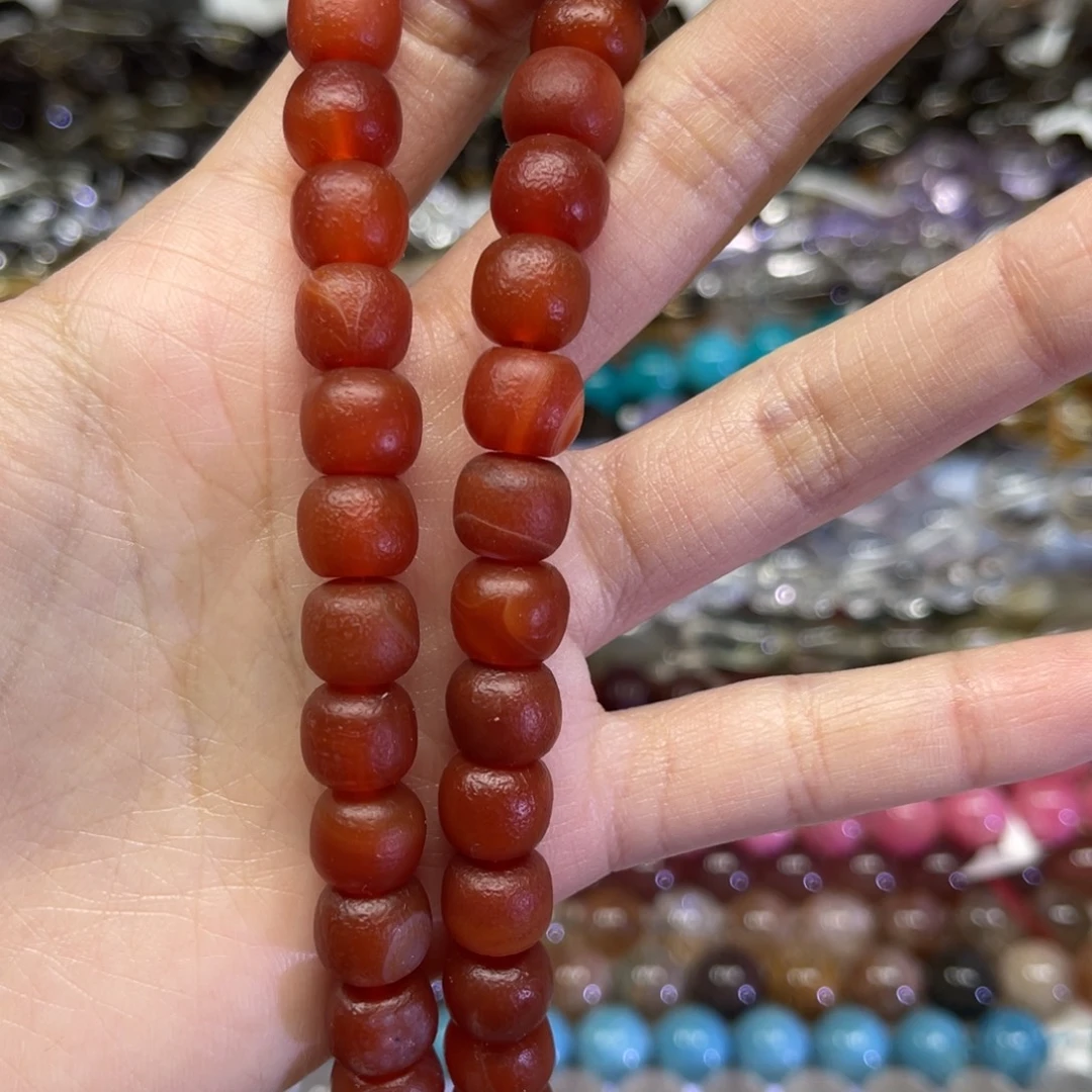 玛瑙/玉髓散珠天然老玛瑙卡10长条38厘米