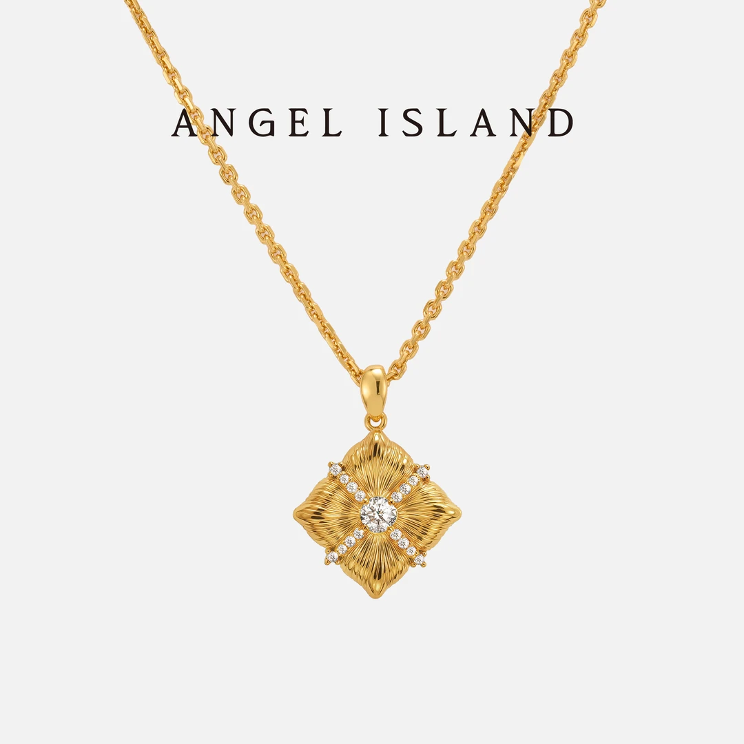 ANGEL ISLAND/天使岛屿 铜合金合成锆石项链 明星同款 小方糖项链