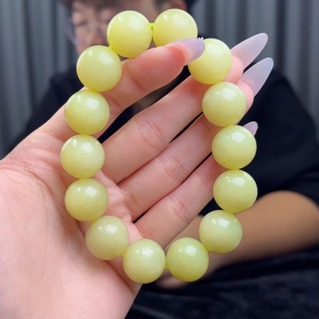 和田玉未镶嵌手链天然和田玉新疆若羌黄口16