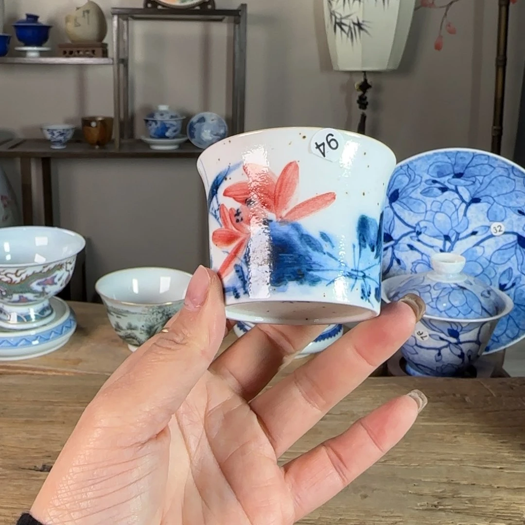 杯景德镇陶瓷柴烧多人