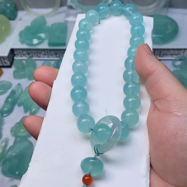 蛇纹石玉手链未镶嵌可*?