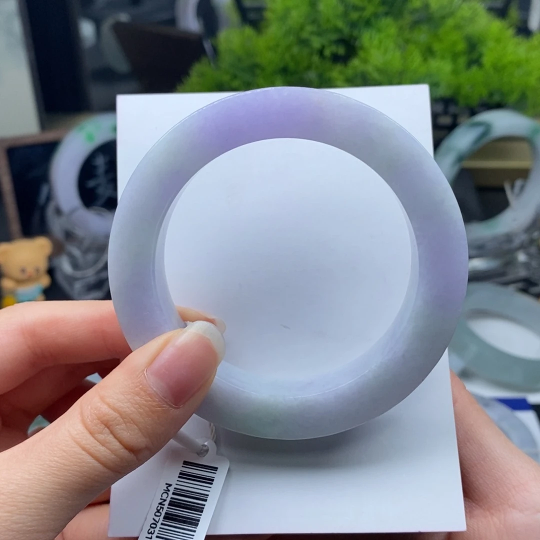 未镶嵌手镯定制翡翠种水紫色正圈