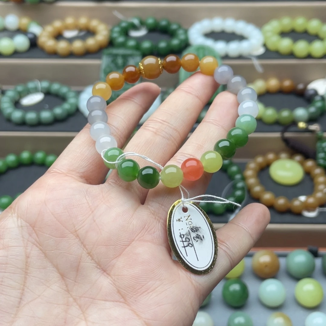 和田玉未镶嵌手链8多宝