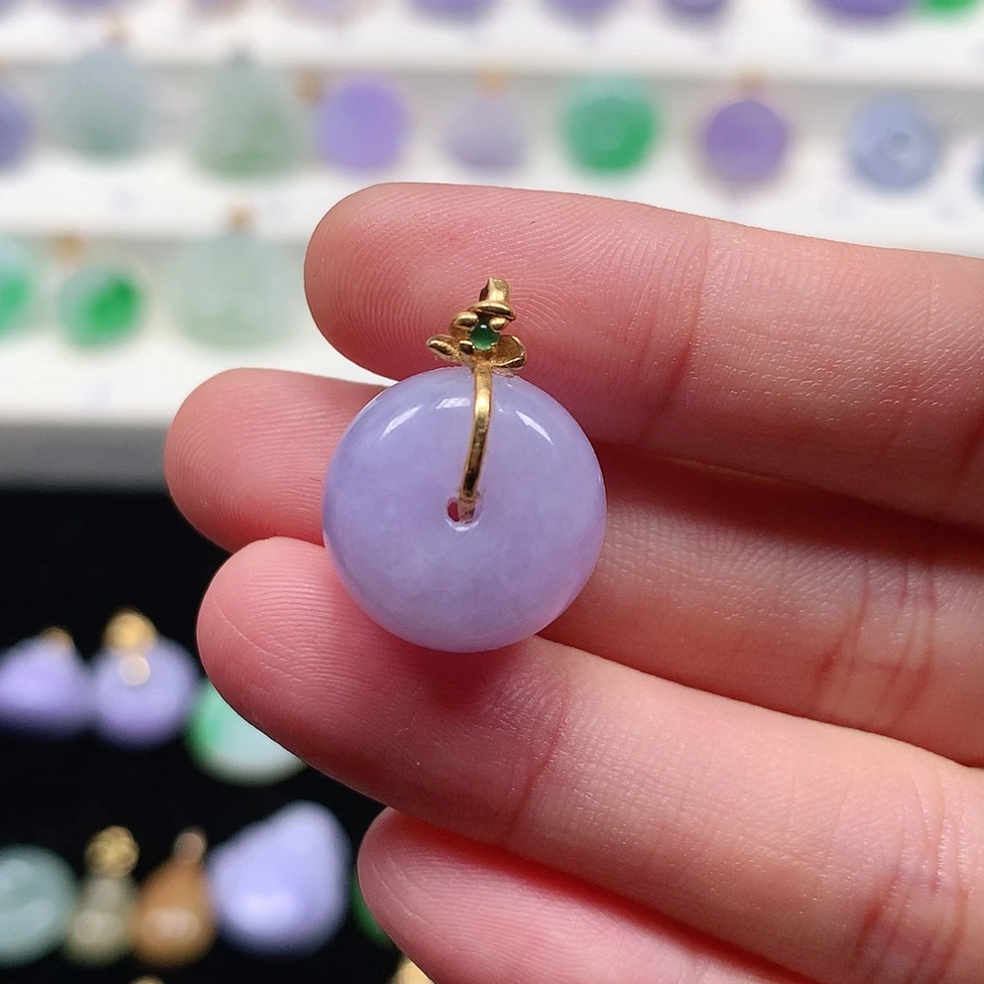 颈饰18K金镶嵌翡翠翡翠吊坠