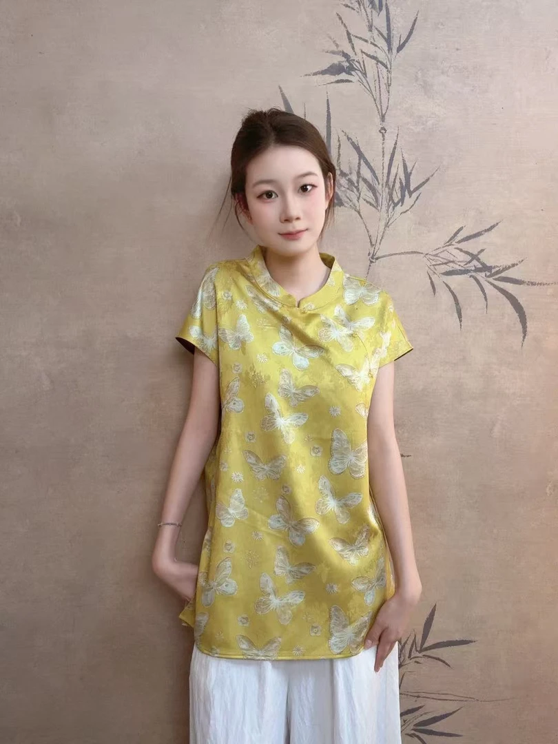 [富贵蝶】新中式气质中长款上衣飞飞袖