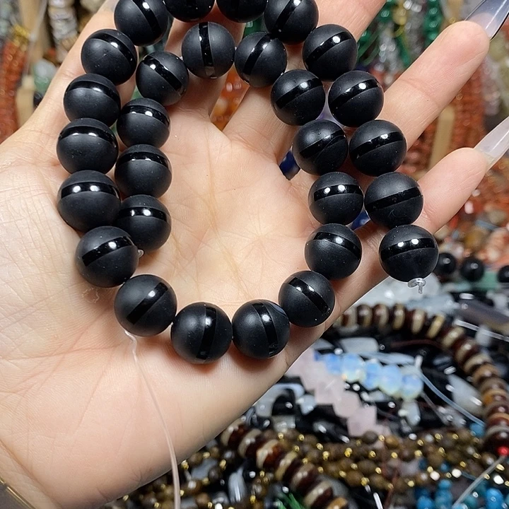 玛瑙/玉髓未镶嵌珠宝半成品一线玛瑙卡14mm