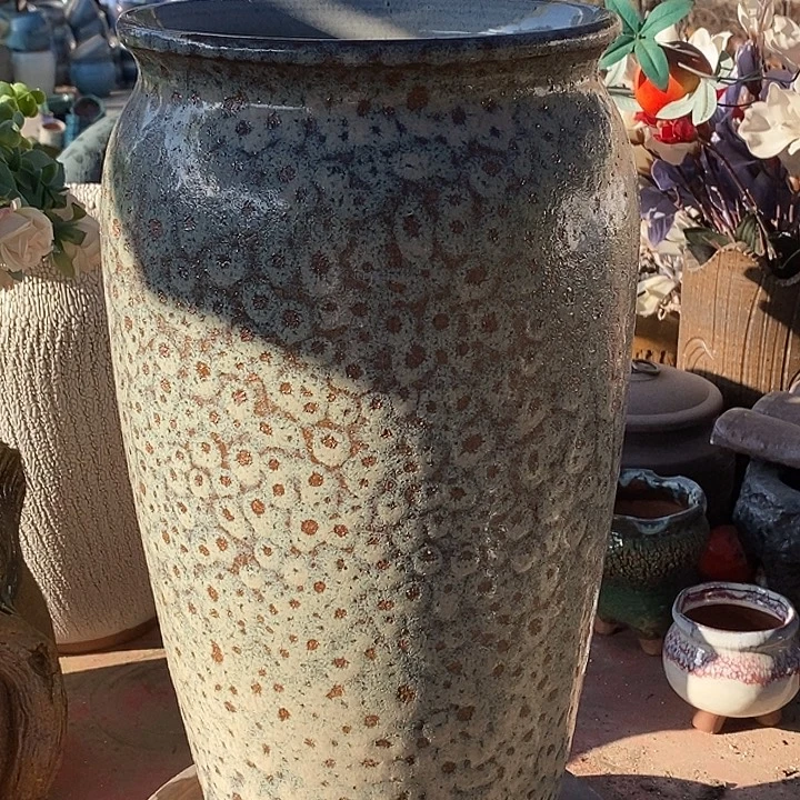 紫砂花盆高度41口21羽毛色