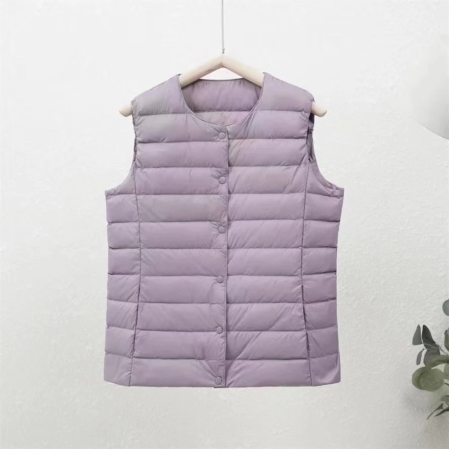 轻薄款白鸭绒羽绒马甲内胆保暖时尚