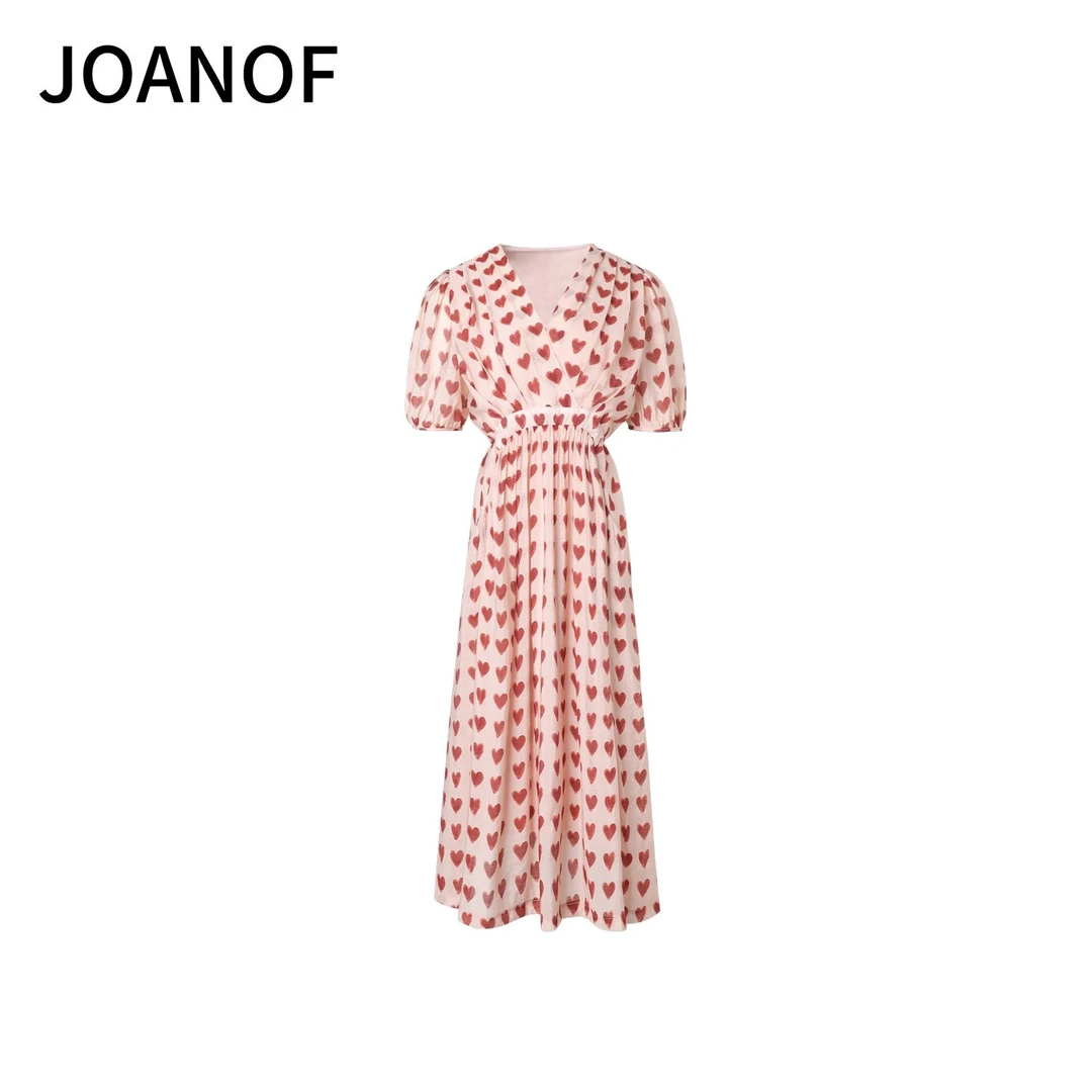 【专属W】时尚格子高腰花卉纹连衣裙-K25W0067