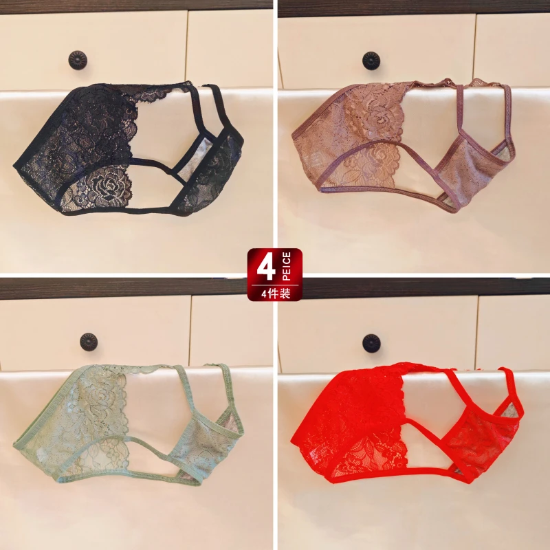 蕾丝情调纯欲低腰三角镂空短裤头2025新品内裤女士性感透气