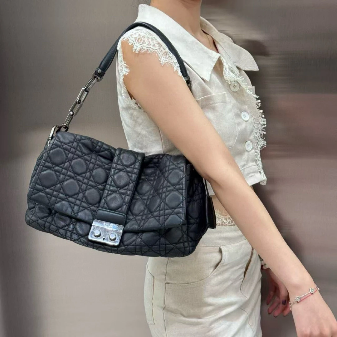 95新 DIOR/迪奥 dior迪奥黑银单肩手提包