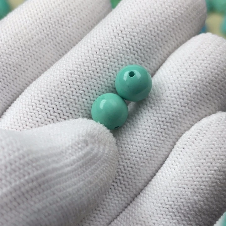 高瓷果冻绿卡8圆珠一对