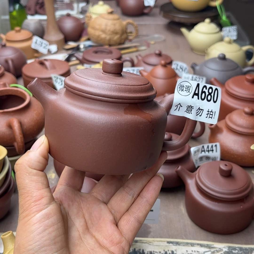 紫砂茶壶红*兵紫泥半手工瑕疵220cc