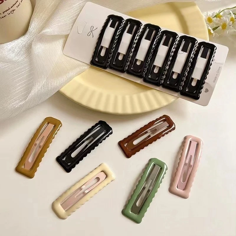 网红女边夹发夹BB夹日韩皮质卡子可爱风简约极简风气质百搭发卡