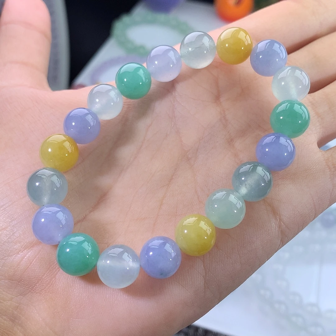 未镶嵌手链翡翠翡翠明艳冰多宝手串