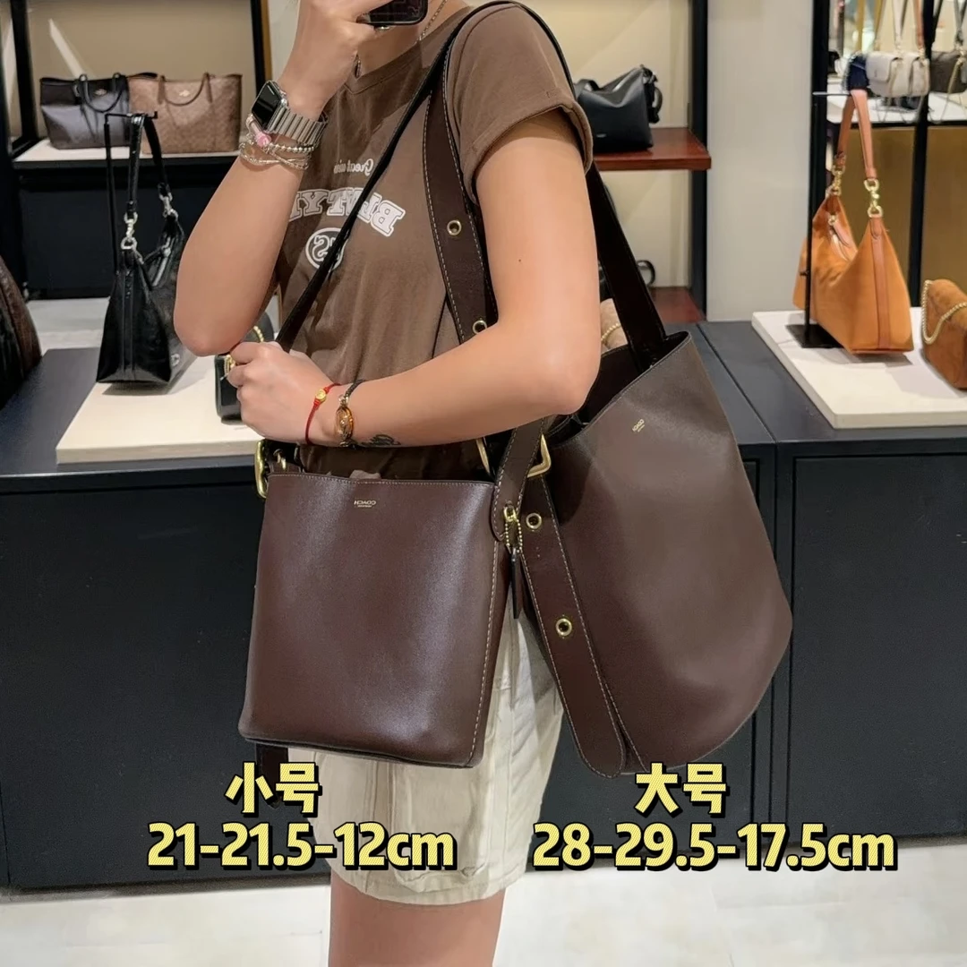 COACH/蔻驰专柜款bleecker 21/28 纯色托特包单肩斜挎