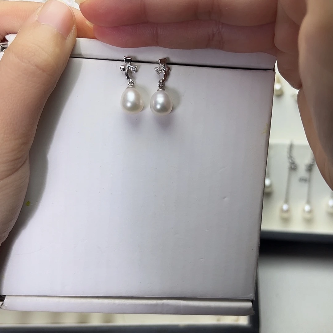 淡水珍珠耳饰银S925镶嵌